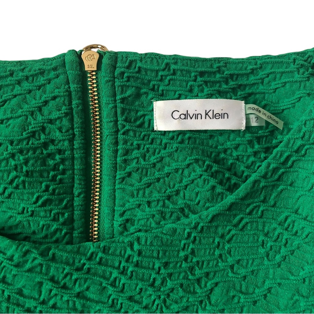 Calvin Klein Green A Line Tank Dress Sz 12 - Picture 5 of 6
